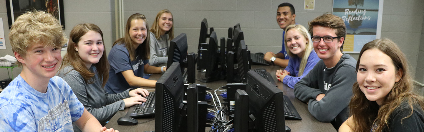 Students in a computer lab