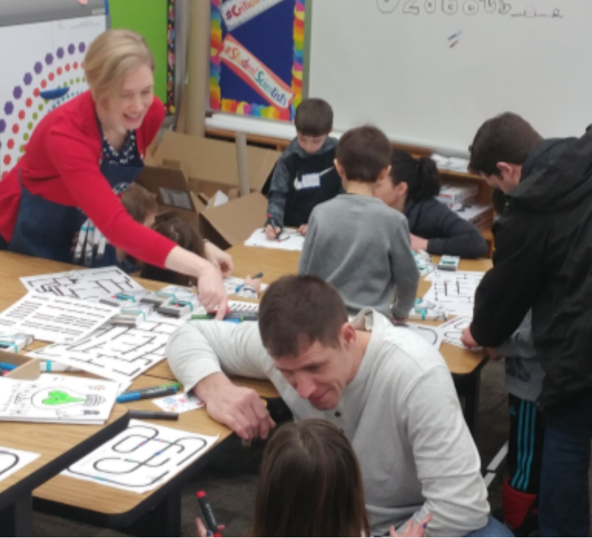 Teachers and students working together