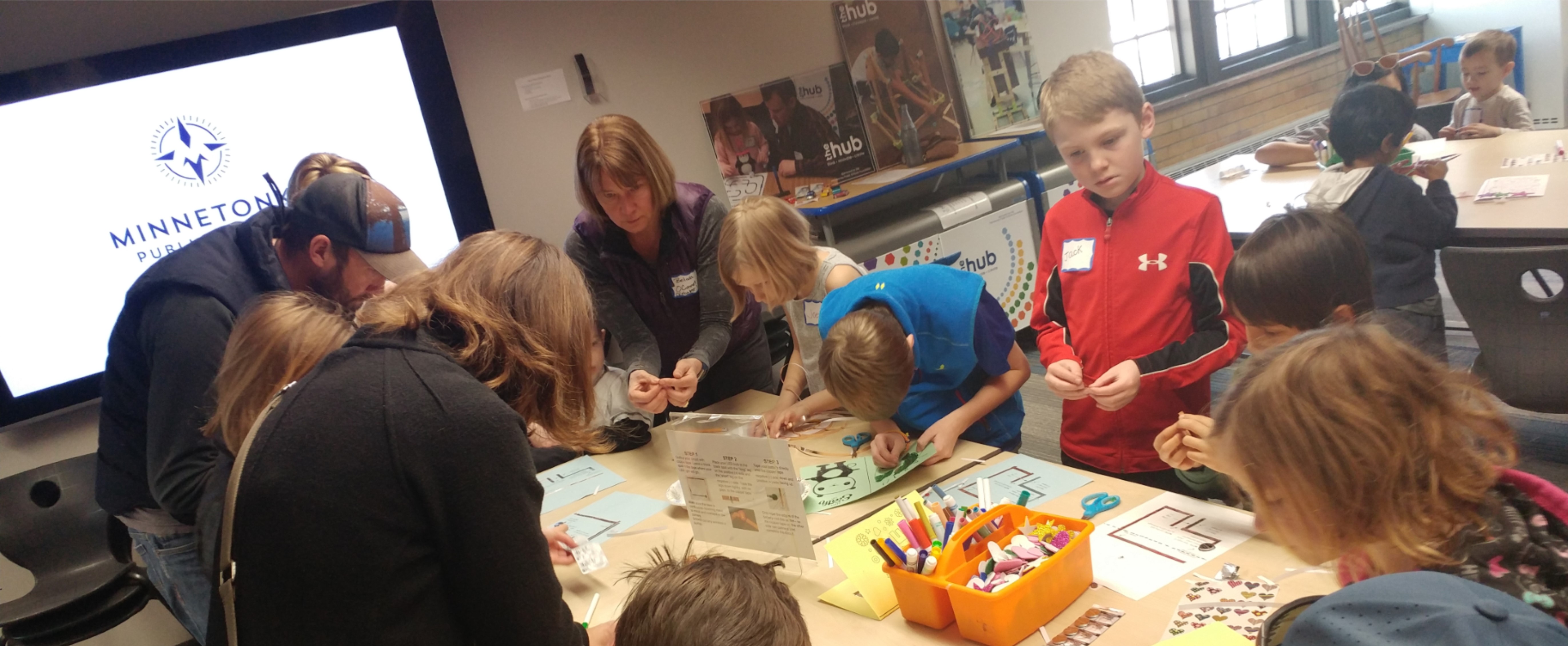 Minnetonka kids using HUB materials.