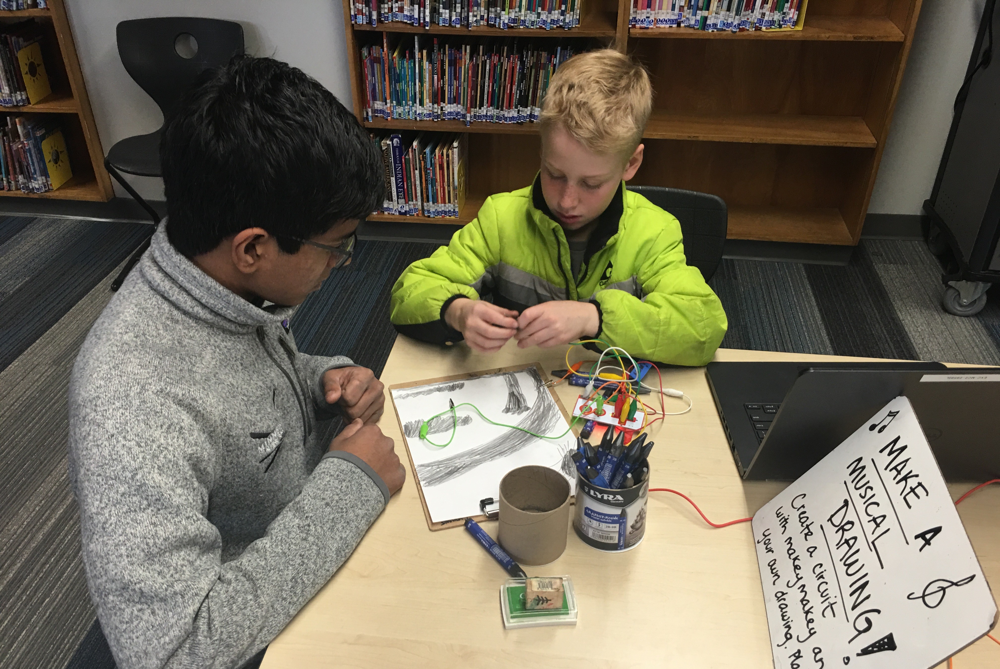 Students working on project